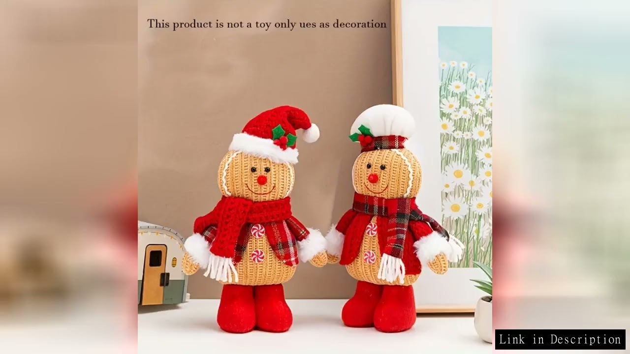 2pcs/set Knitted Gingerbread Man Plush Doll Creative Christmas Decoration for Scene Setting Hotel an