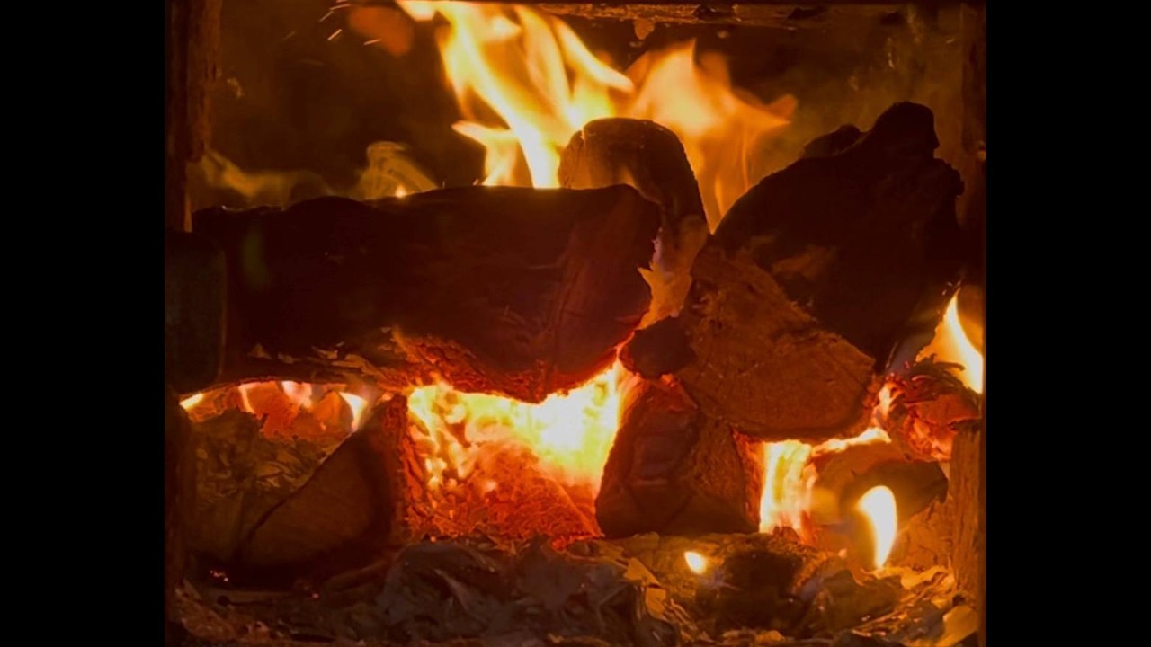 Rustic fireplace no sound