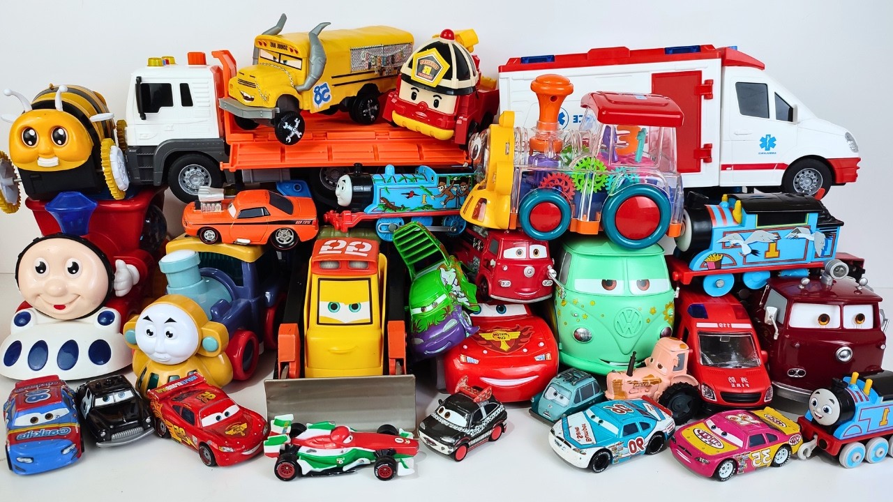Disney Pixar Cars Unboxing Review , Lightning McQueen Filmore Cruz Ramirez Doc Hudson Mack Tow Mater