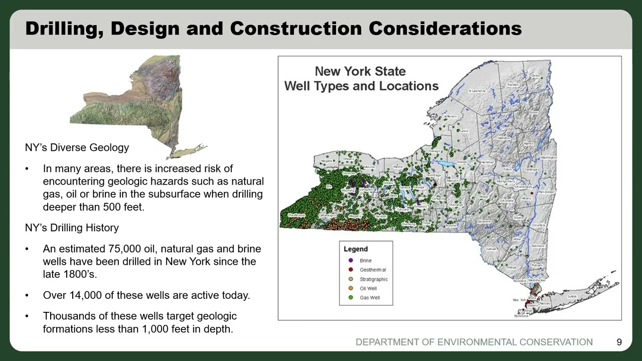 NYS Geothermal Drilling Regulations Perspectives on Changes
