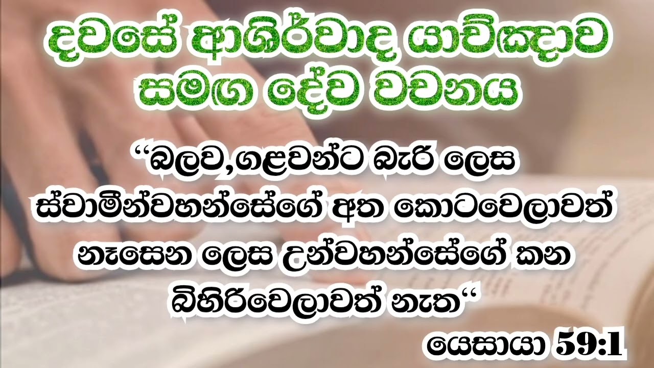 2026/01/28 දවසේ ආශිර්වාද යාච්ඤාව #jesus #motivation #morningprayer #dailyprayer #christian#bible#god