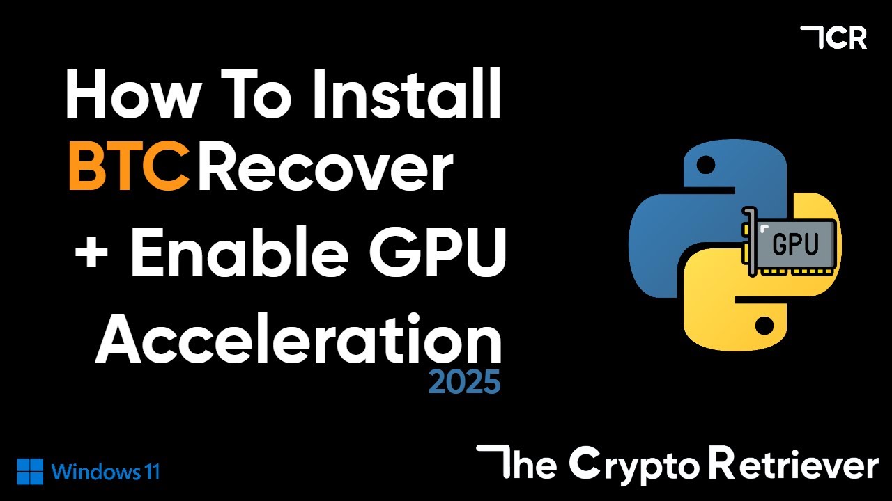 BTCRecover Install + GPU Acceleration on Windows 2025 Crypto Seed, Wallet Password Recovery