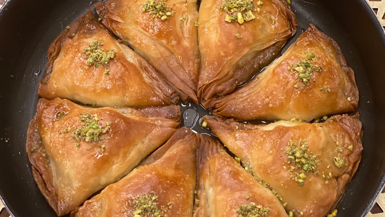 شعيبيات بالقشطة كتير روعة مع طريقة العجينة (عجينة البقلاوة) - Shoaibat tasty arabic sweet