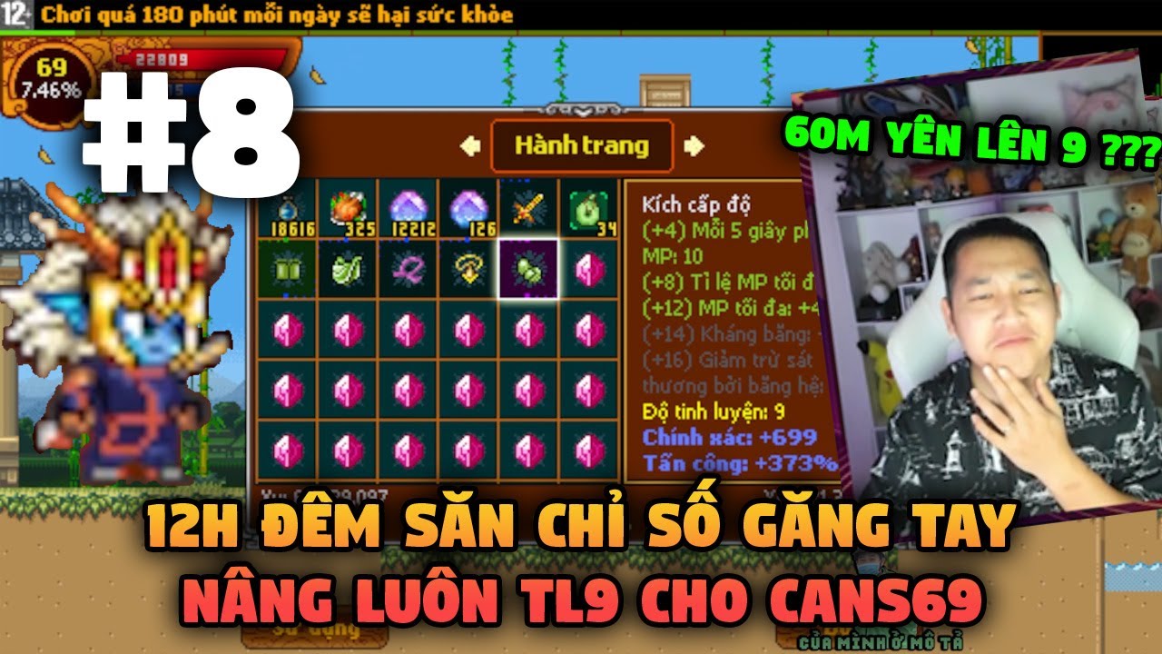 12H Đêm Săn Chỉ Số Găng Tay Và Tinh Luyện Luôn Lên 9 Cho CANS69 | Ninja School Online