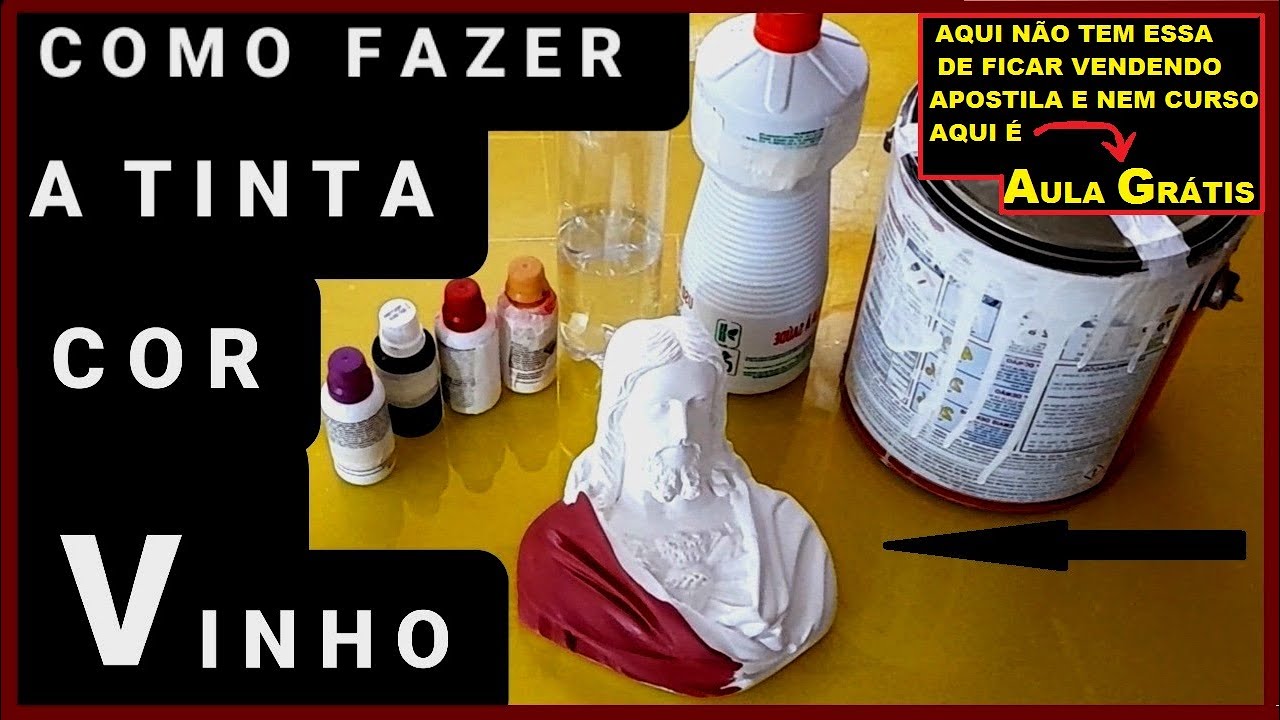 [IMAGENS DE GESSO]COMO FAZER A TINTA DE COR VINHO...PREPARO PASSO A PASSO FÁCIL CUSTO INACREDITÁVEL