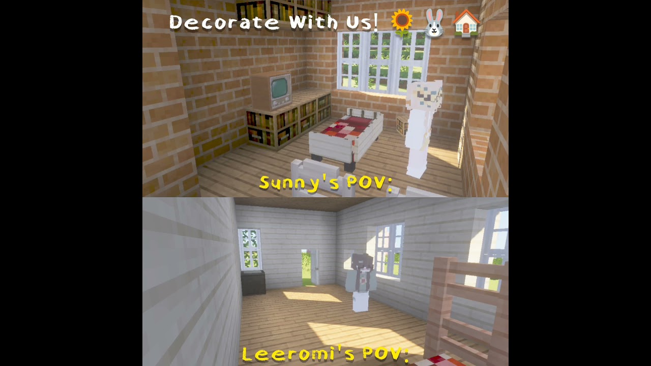 DECORATE WITH US 🐇🐰 with @sunnyxcrafting4536  #minecraft #aesthetic #mimecraftbuilding #leexShort