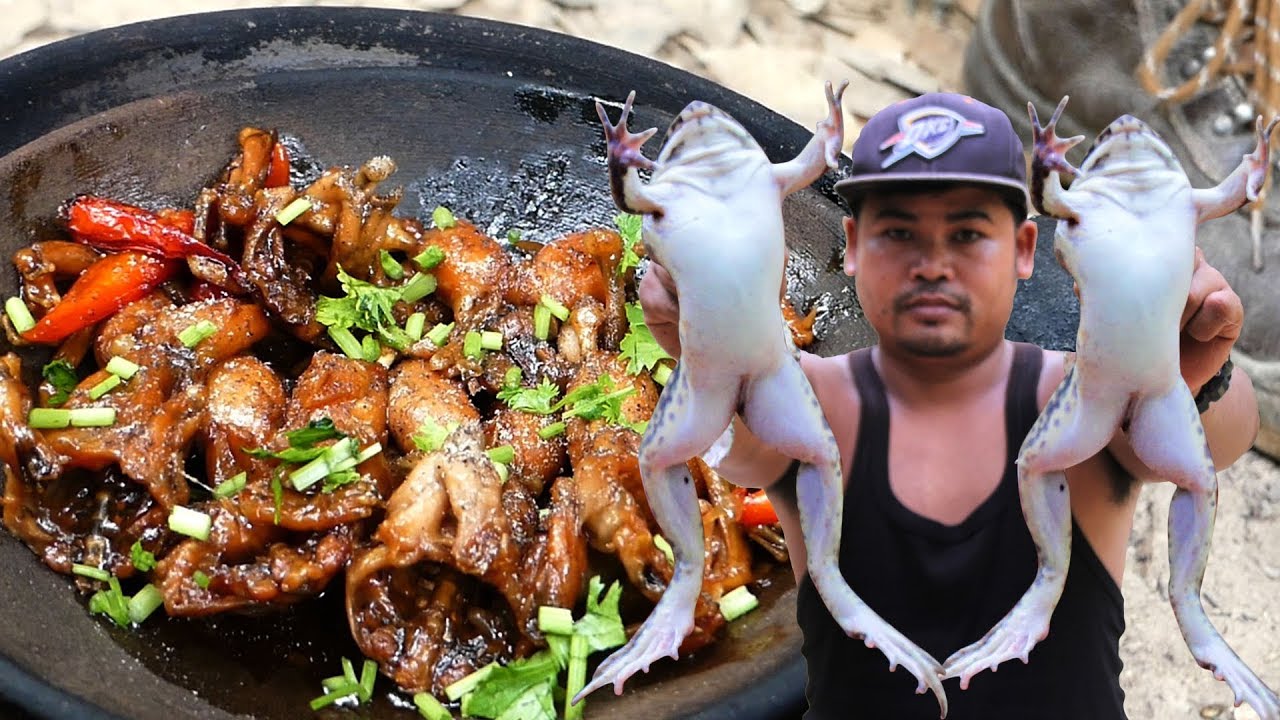 Cooking Frog in the Wild - Cooking Frog Recipe || Wild Food Cooking
