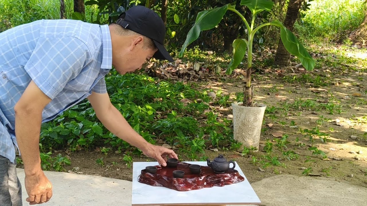 Dùng Cọ Quét Sơn Làm Đẹp Khay Trà Nhanh, Đẹp.Using Paint Brush to Make a Beautiful, Quick Tea Tray