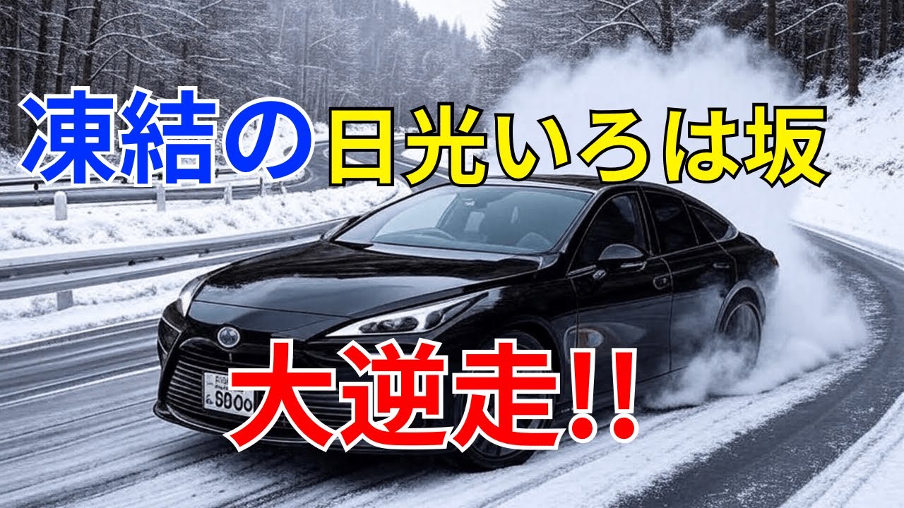 日光いろは坂　4台大逆走!!【凍結道路逆走】