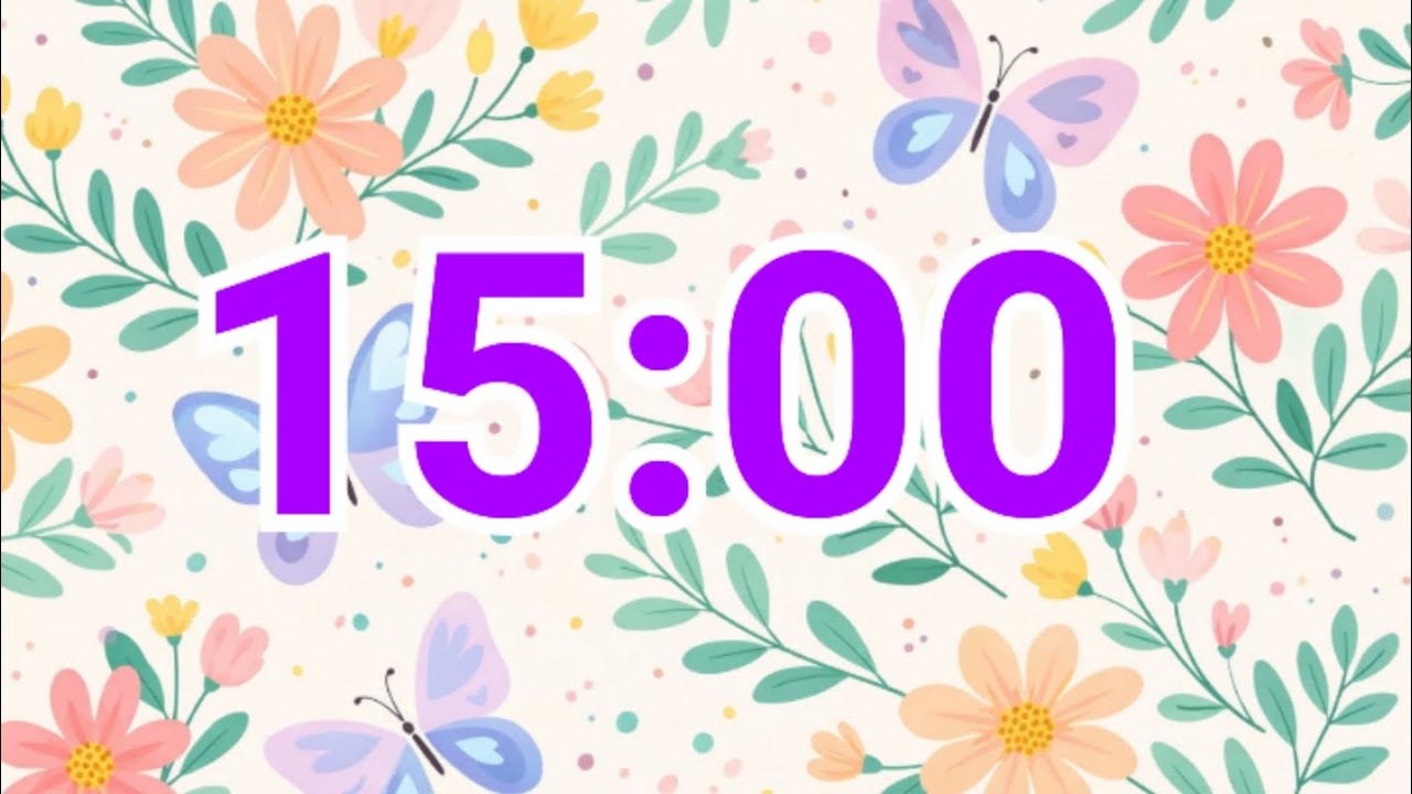 15-Minute Spring Blossom Timer | Pastel Flowers & Butterflies
