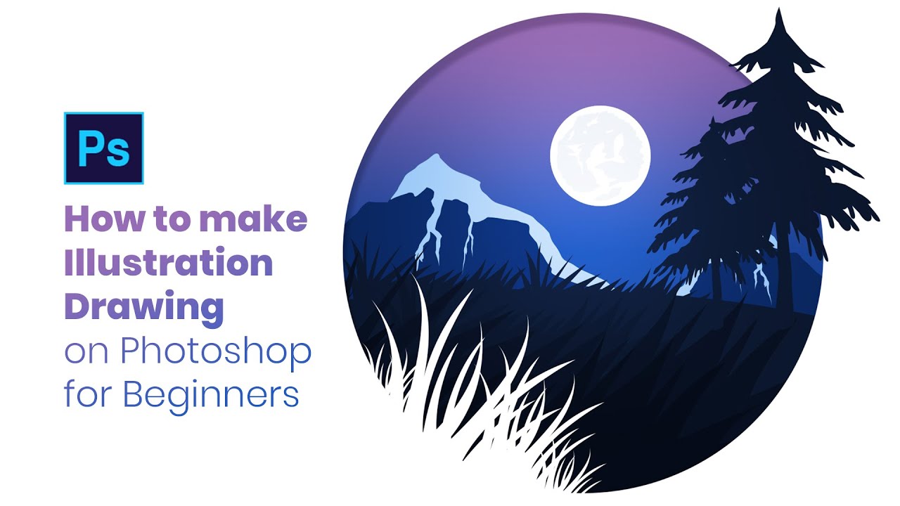 How to make Illustration Drawing on Photoshop for Beginners