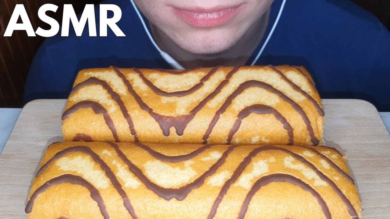 ASMR SWISS ROLL Eating Sounds *NO TALKING*
