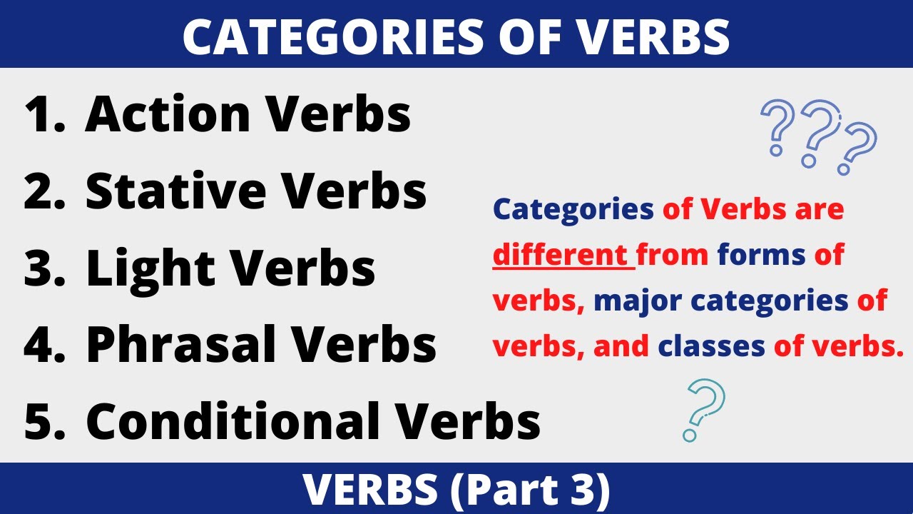 Action Verbs | Stative Verbs | Light Verbs | Phrasal Verbs | Conditional Verbs