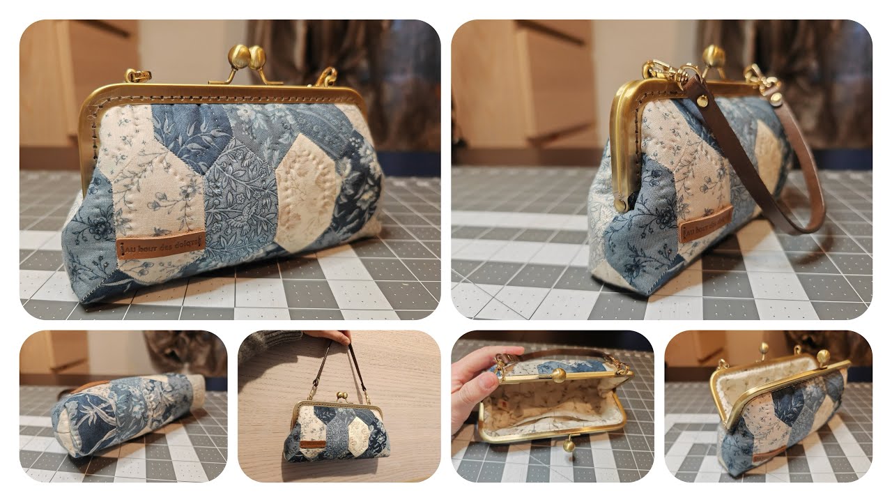 Frame clasp purse /fermoir rétro métallique sac à main/patchwork/English paper piecing /#0111