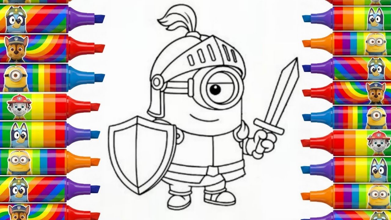 Drawing And Coloring Minions | Step By Step Drawing For Kids