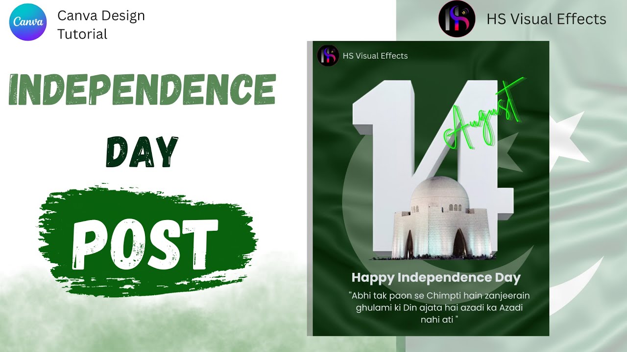 How to make Independence Day Post in Canva |14 August 2025 | HS Visuals Effects