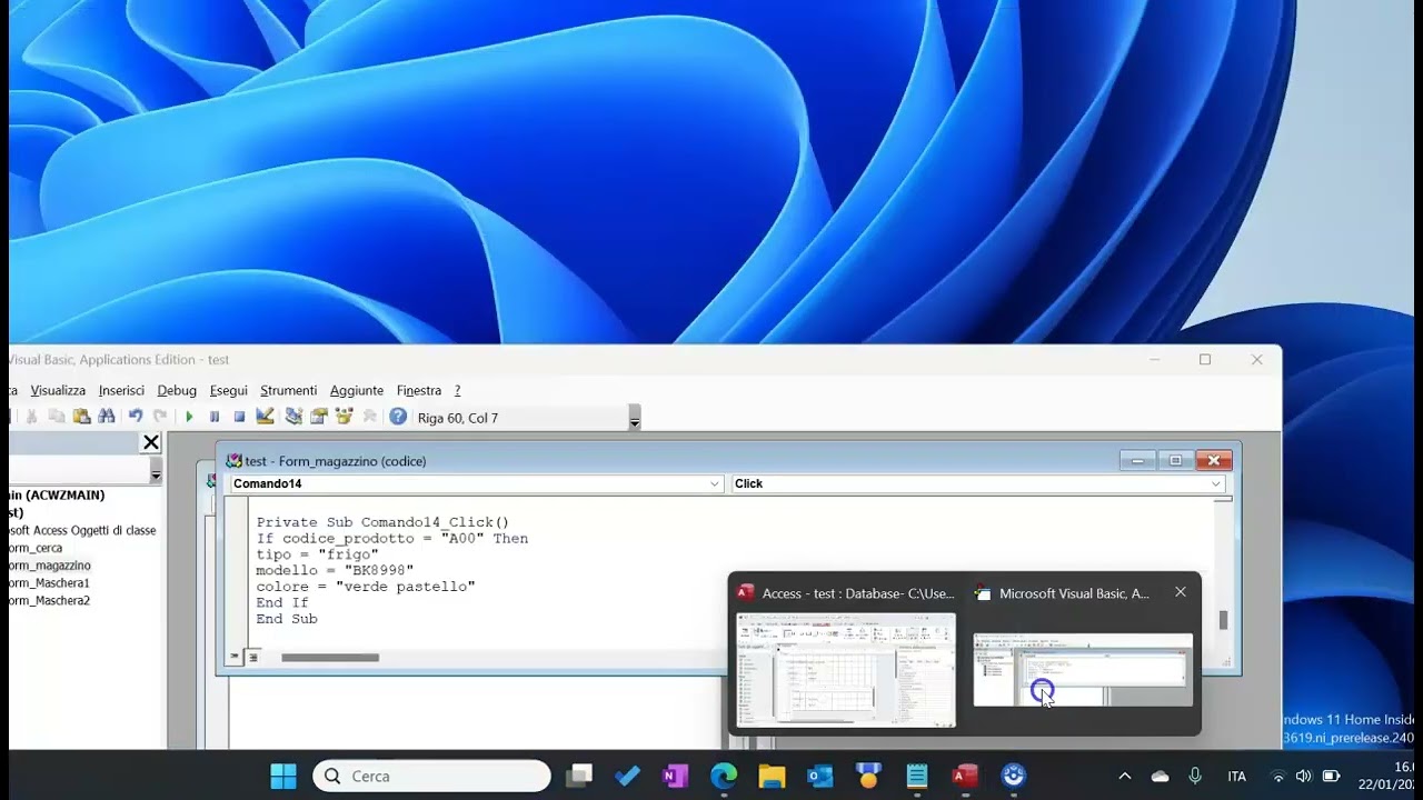 #29 - MS Access - VBA - Evento SU USCITA