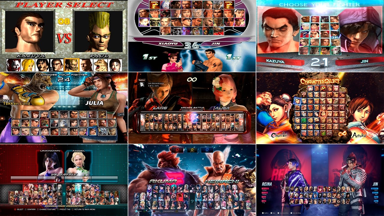 Evolution of Tekken's Select Screen (1994-2026)