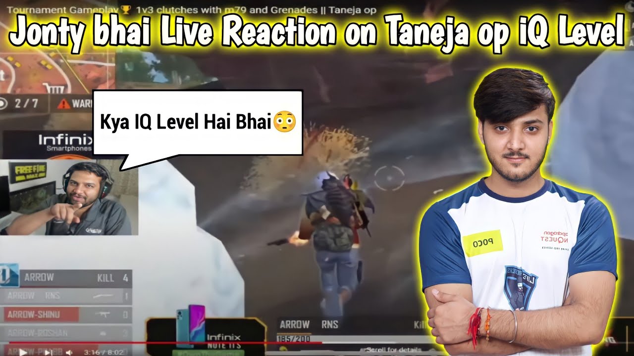 JONTY GAMING LIVE REACTION ON TANEJA OP GAMEPLAY😳 | @JONTY GAMING LIVE REACT ON @TANEJA OP |