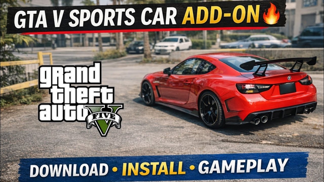 How to Install Sports Car Add-On in GTA V 🔥  Download & Install Step by Step