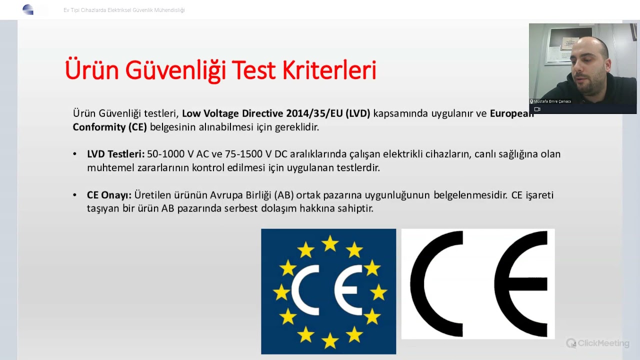 EV TİPİ CİHAZLARDA ELEKTRİKSEL GÜVENLİK WEBINARI