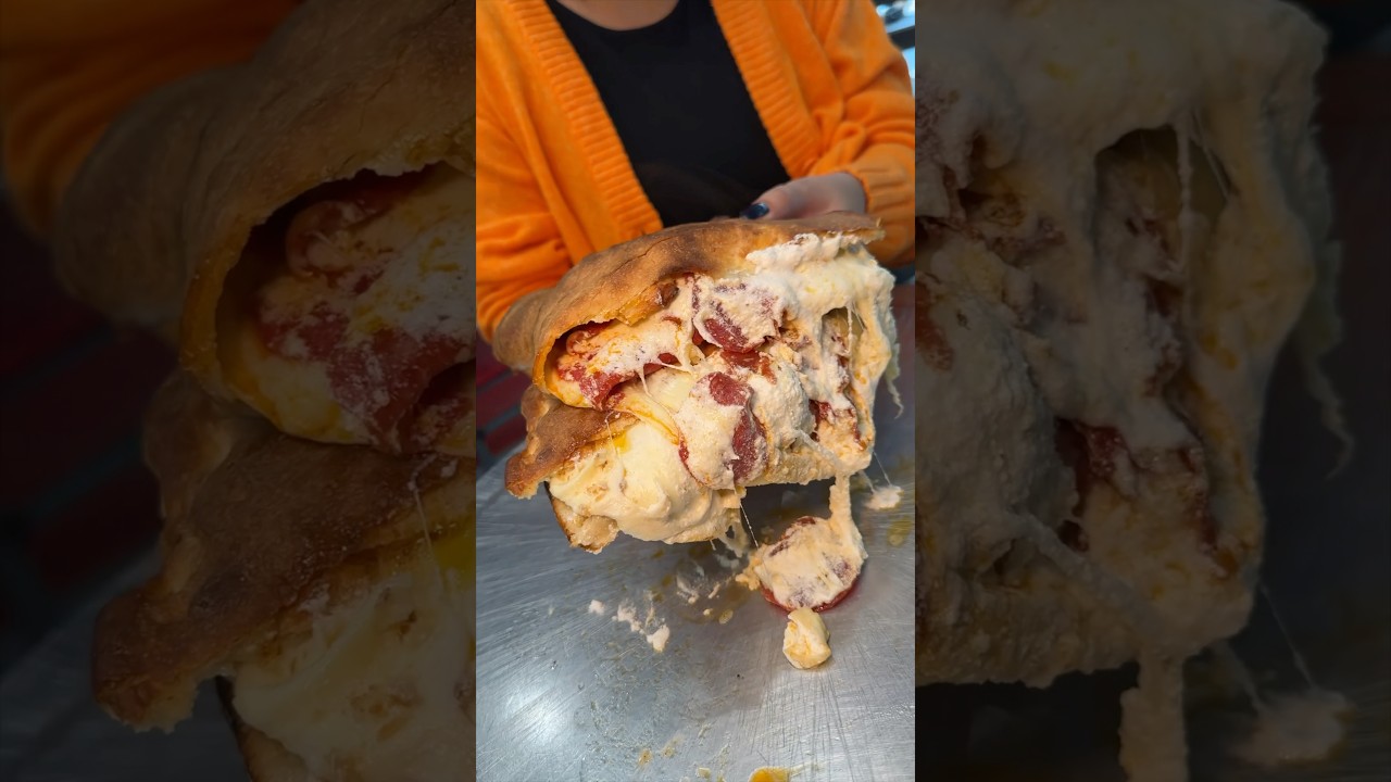 SEROWE CALZONE Z PEPPERONI z Nuovo York Pizza w nowojorskiej East Village! 🍕🧀🤤 #DEVOURPOWER