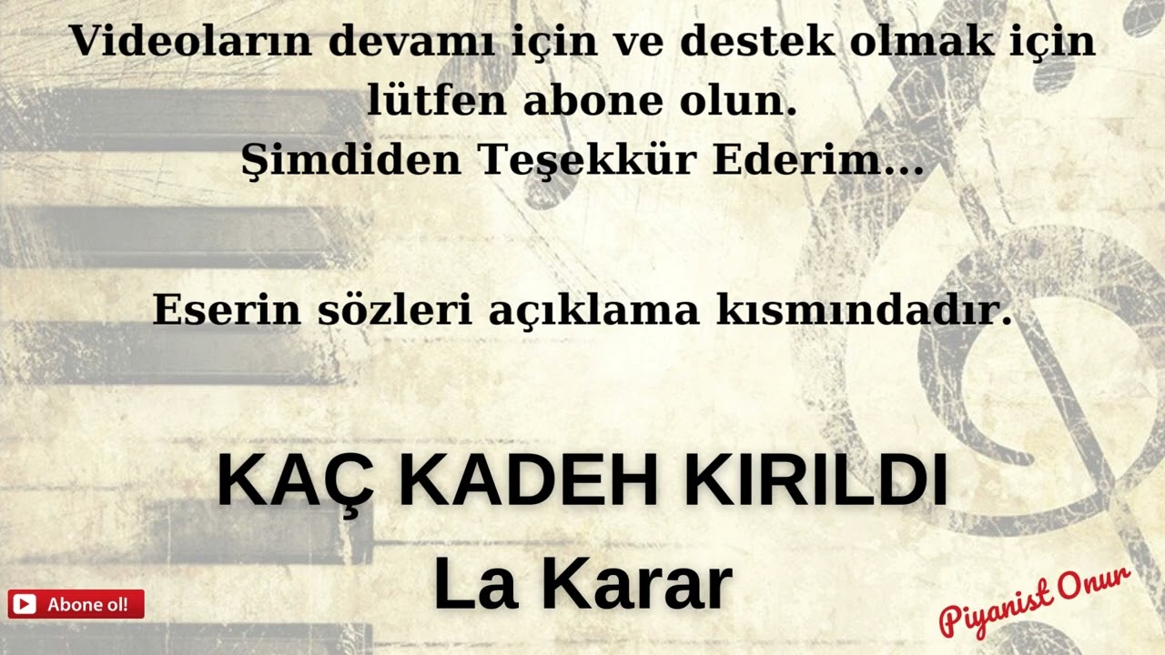 KAÇ KADEH KIRILDI LA KARAR ALTYAPI KARAOKE #cover #altyapı #karaoke #müslümgürses  #damar