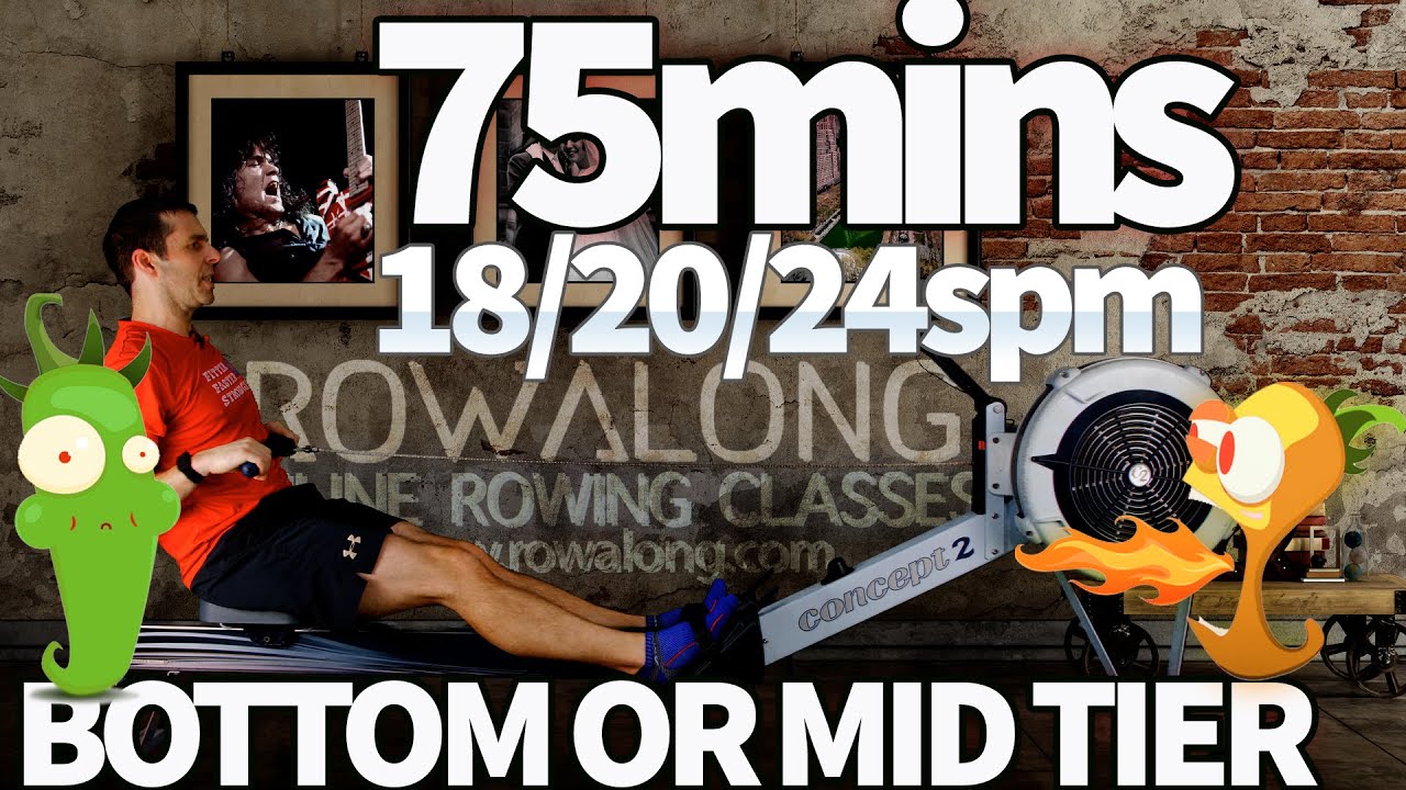 75 Minute Rowing Workout - Build Race Fitness with Changing Stroke Rates | RowAlong