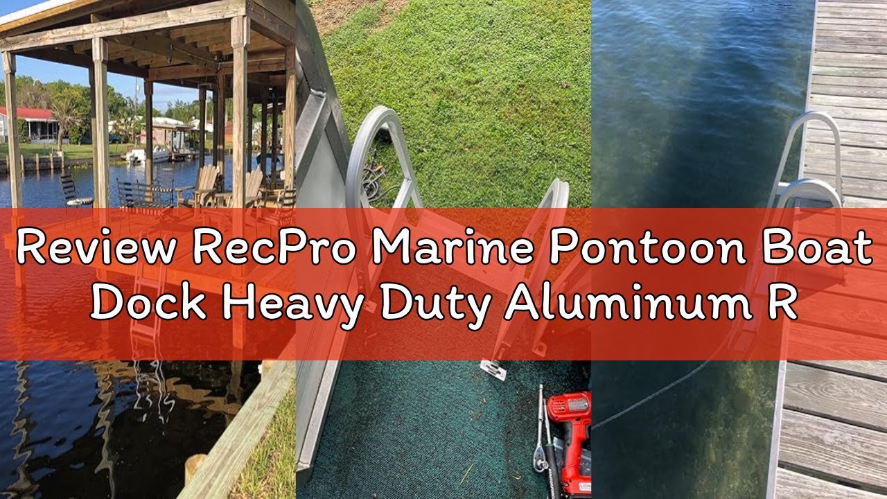 Review RecPro Marine Pontoon Boat Dock Heavy Duty Aluminum Removable Boarding Ladder (5-Step)