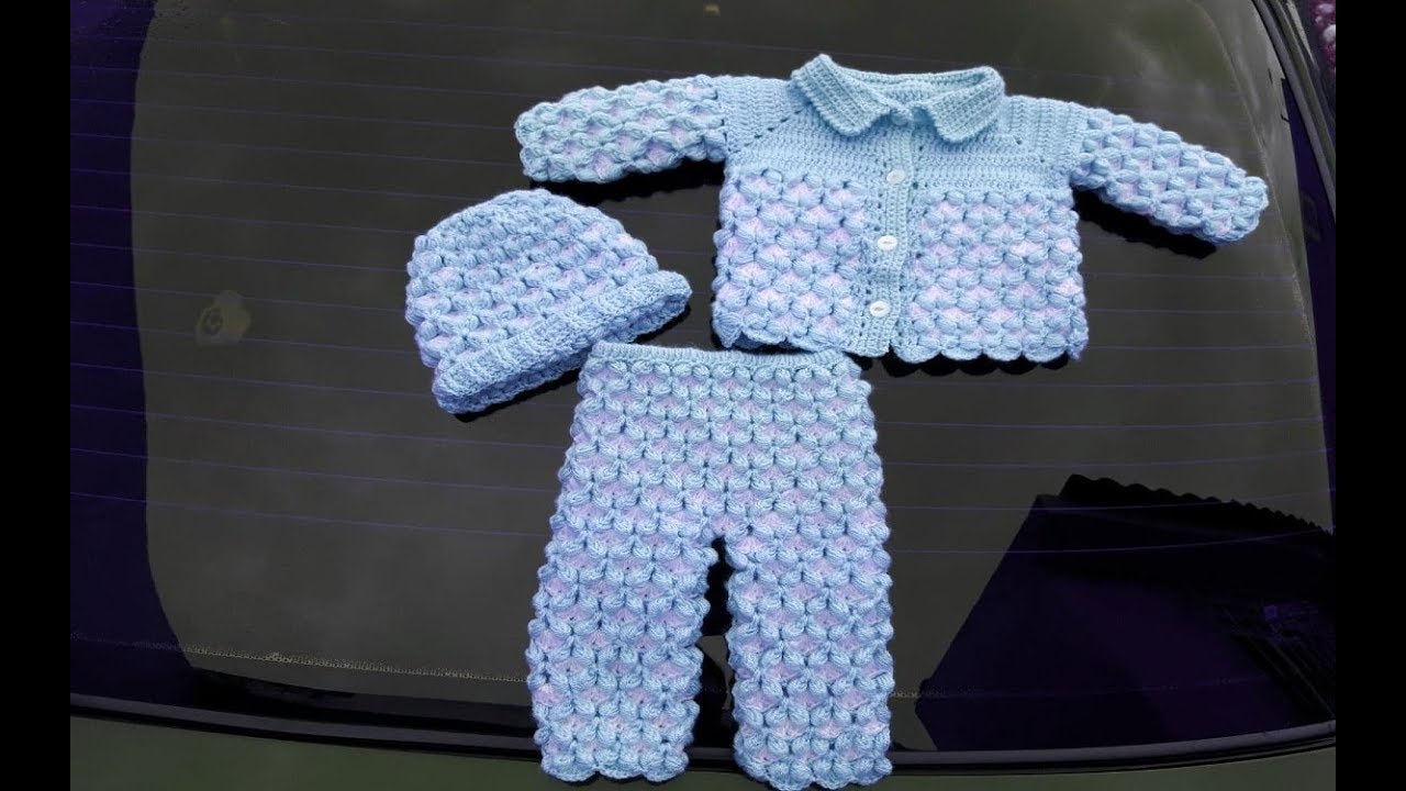 Pantalón a crochet - conjunto para bebé,  paso a paso, facil y rapido / tejido de ganchillo