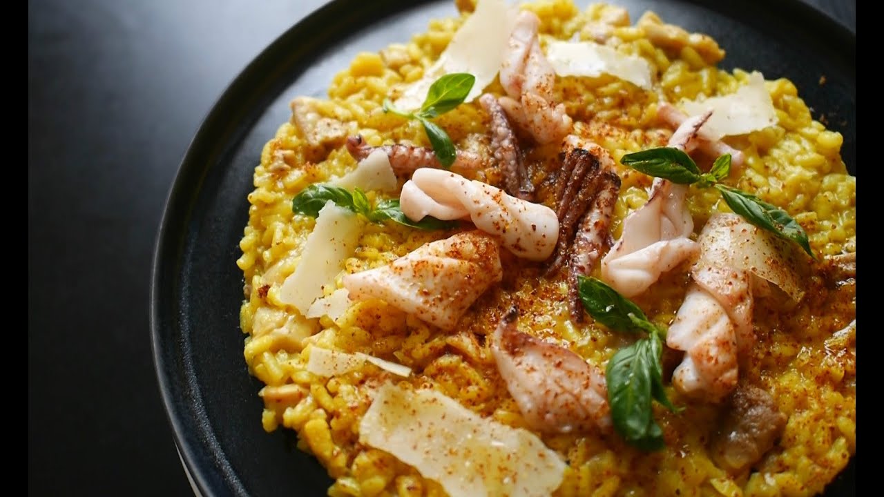 零失敗義式番紅花小卷燉飯 Saffron Risotto with Squid
