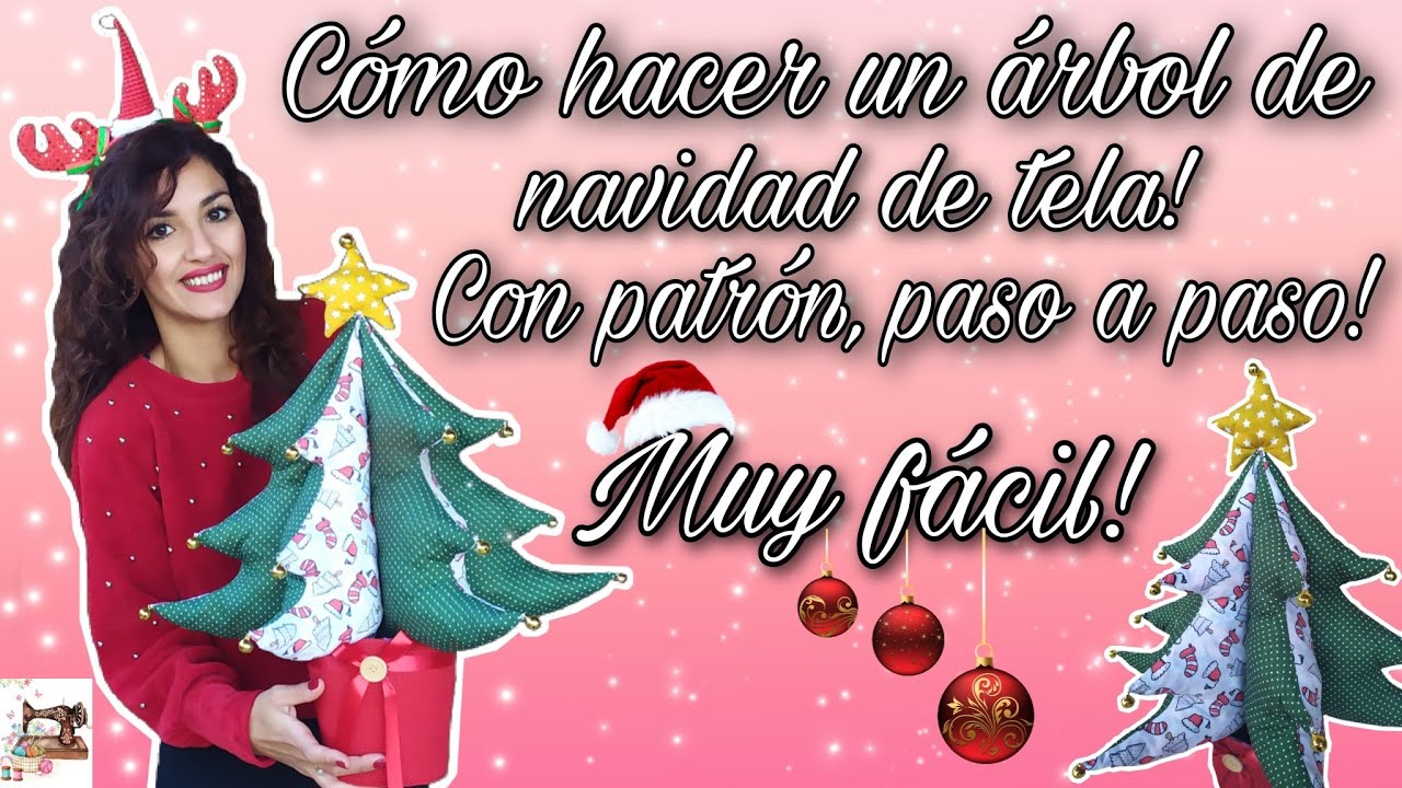 Cómo hacer un árbol de navidad de tela 🎄|Muy fácil 🎅 |Con patrón ✂️