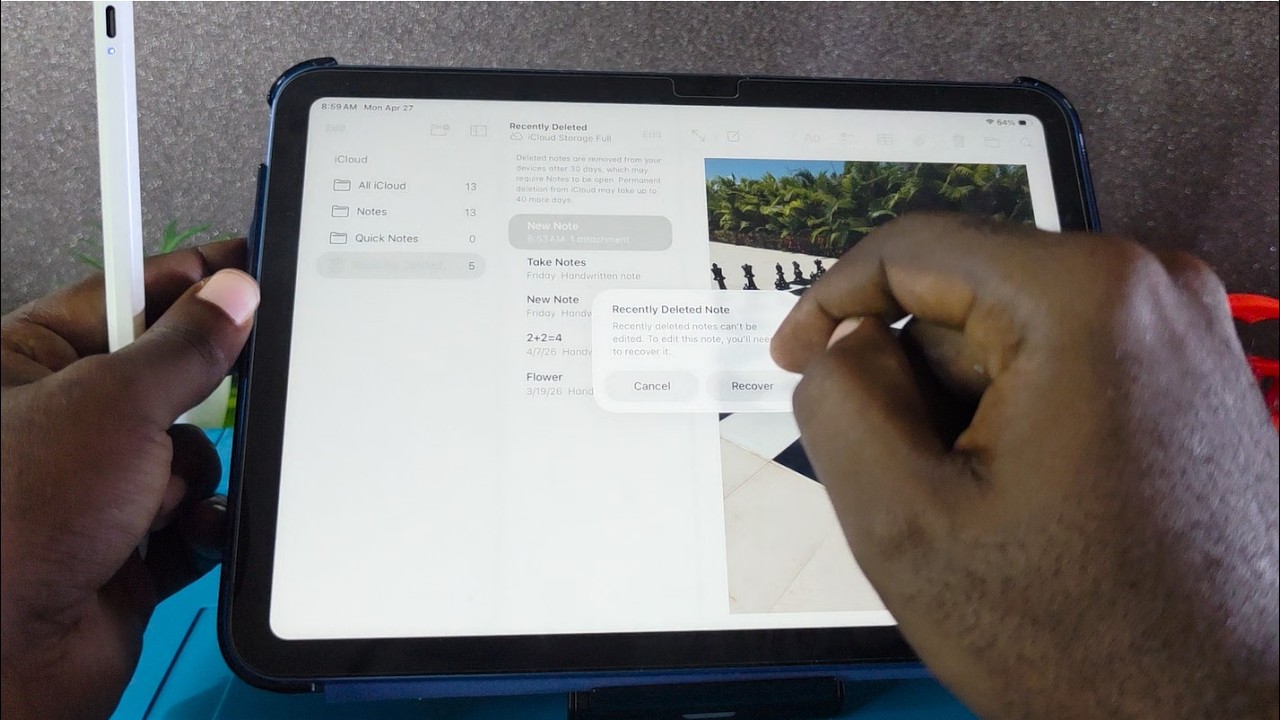 Recover Deleted Notes iPad