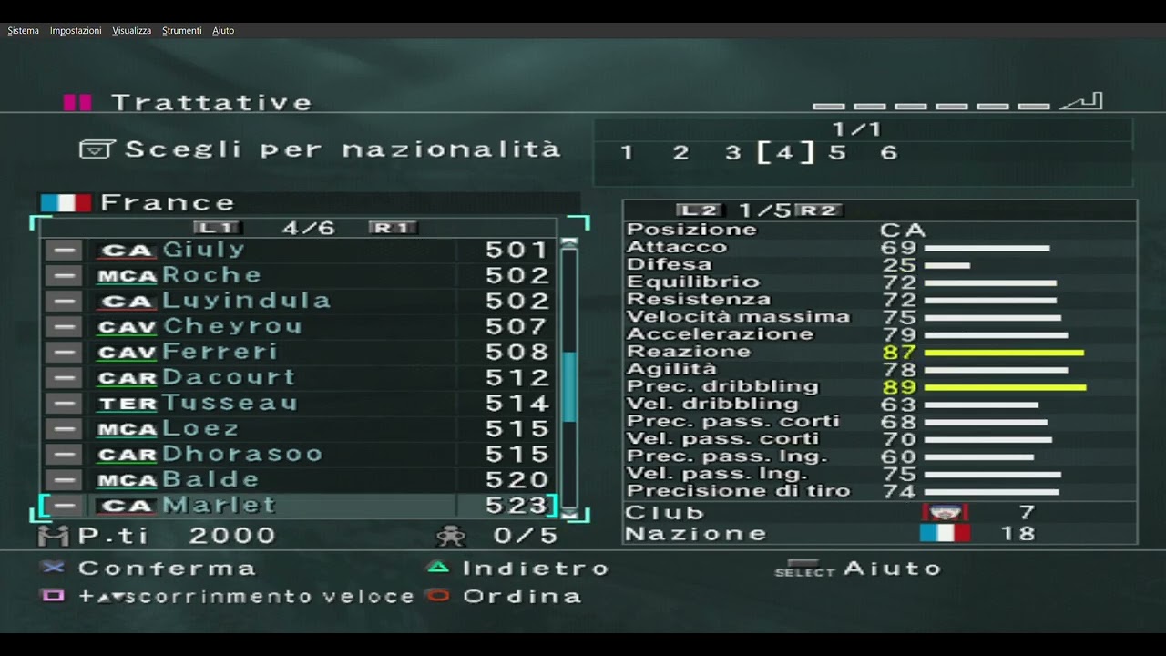 migliori 100 giocatori della francia per prezzo su pro evolution soccer 3