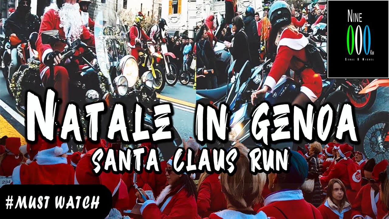 CHRISTMAS IN GENOA  |BIKERS PARADE | SANTA FLASH MOB | PIAZZA DI FERRARI |NATALE IN GENOA