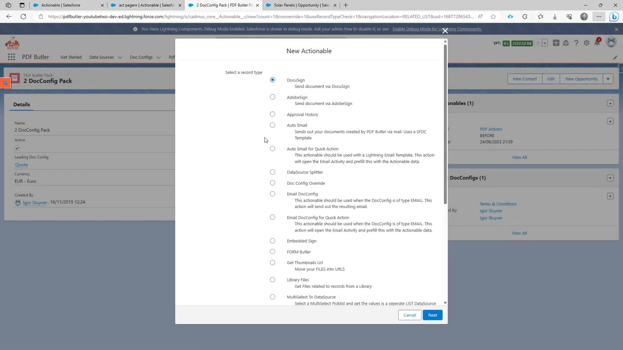 PDF Merge Action - Page Numbers and Title