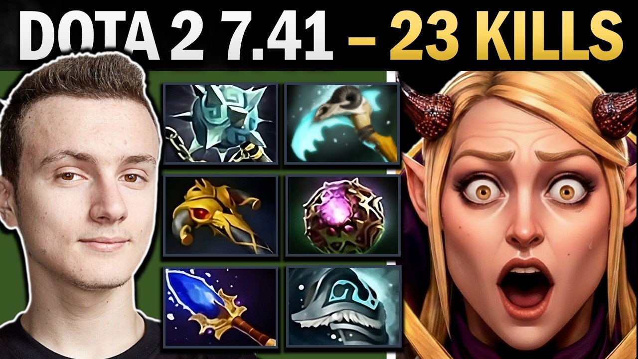 Invoker Dota 2 7.41 with 23 Kills and Shivas - Dota Gameplay