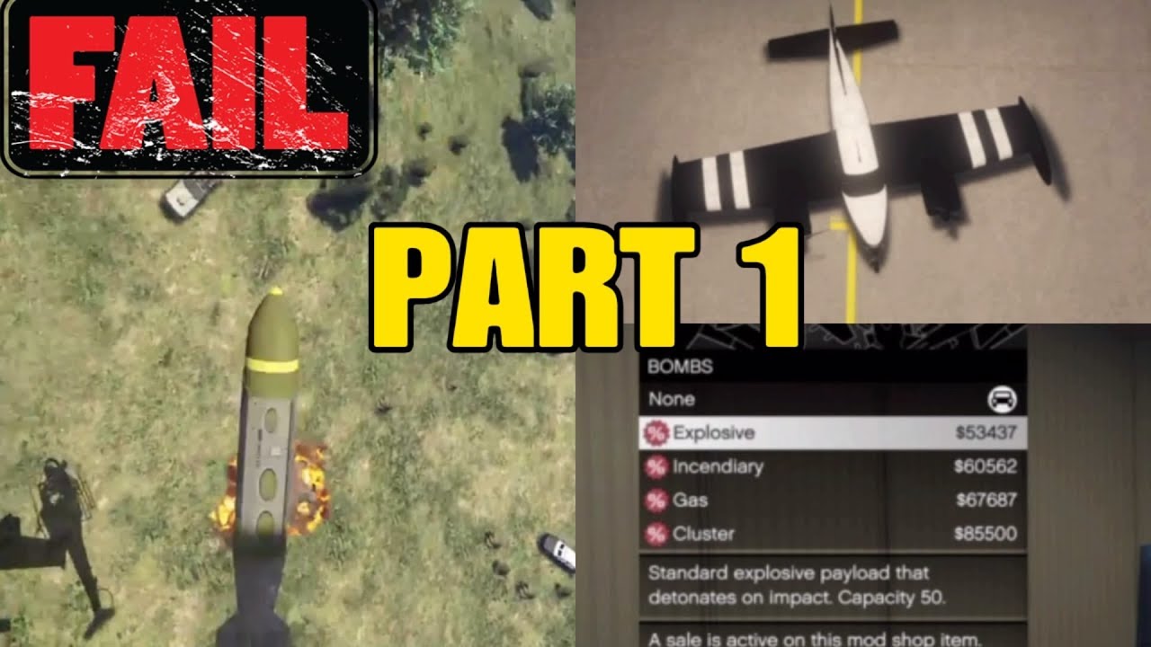 CUBAN 800 MAX UPGRADE (BOMBER PLANE ) CARPET BOMBING FAIL PART 1- GTA 5 SMUGGLER'S RUN DLC