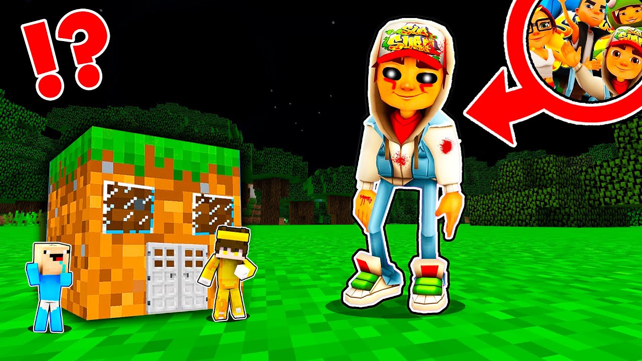 &iexcl;Casa en 1 BLOQUE para ESCAPAR de SUBWAY SURFERS 2 en Minecraft! 😱