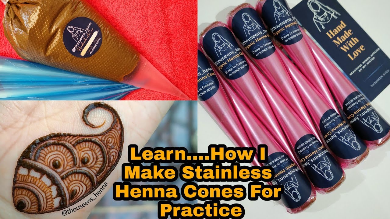 How I Make Stainless Henna Cones For Practice & YouTube Videos | How to Roll, Fill & Seal Henna Cone