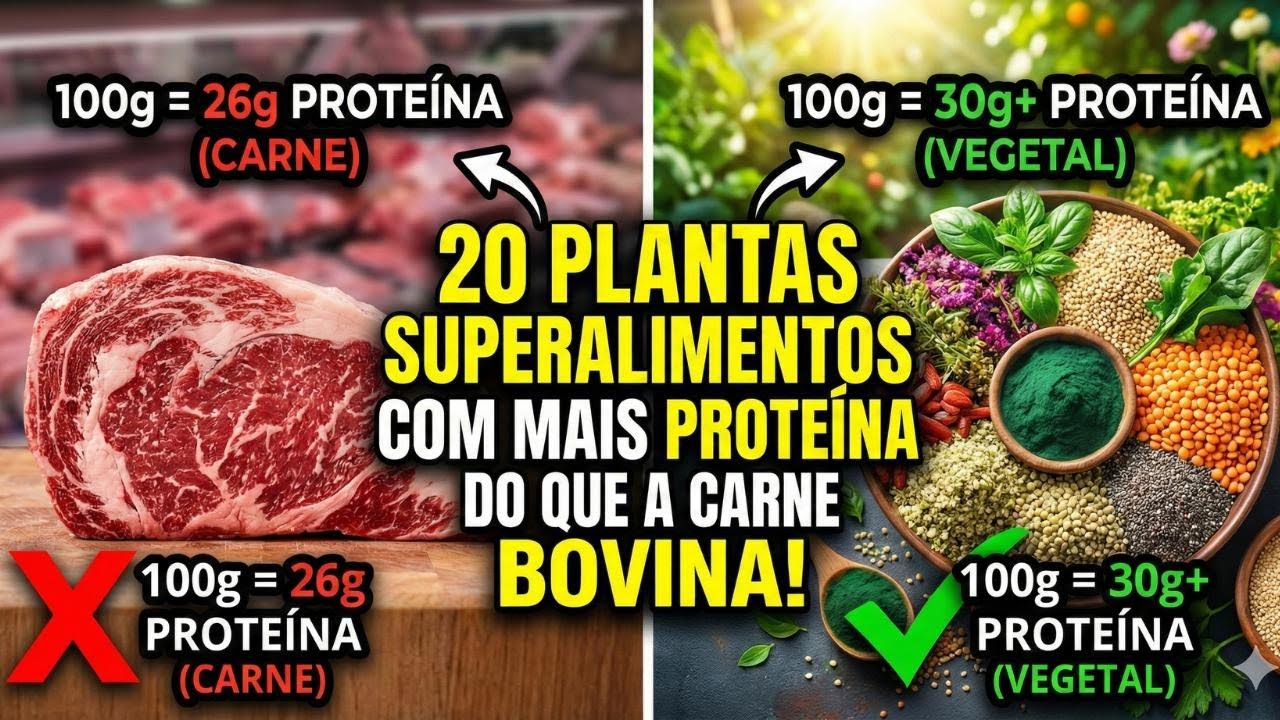 20 plantas superalimentos com mais proteína do que a carne bovina