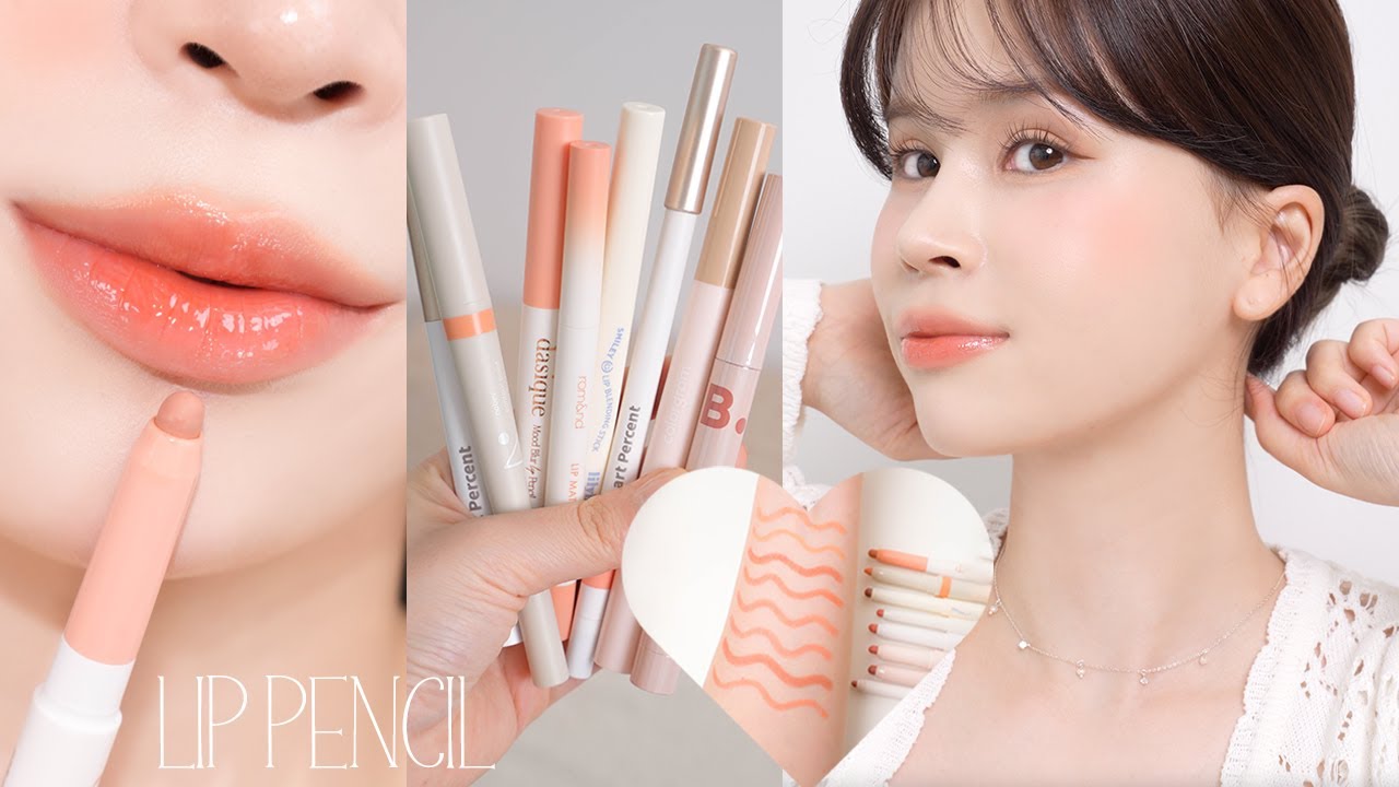 자연스럽게 오버립 할 수 있는 립 펜슬 8가지✍🏻(+봄라이트 꿀조합) 피치, 애프리콧, 누디 립펜슬 | 부담스럽지 않게 오버립 하는법 |  립펜슬 추천