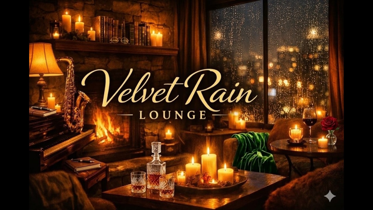 Rainy Night Jazz in a Cozy Lounge 🎷 Relaxing Vintage Jazz & Rain Sounds for Sleep, Study, Relax