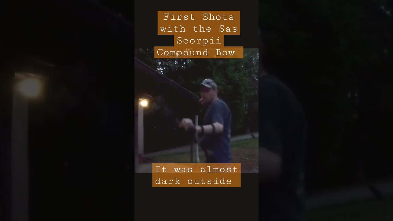 First shots with the SAS Scorpii Compound Bow... it was almost Dark outside