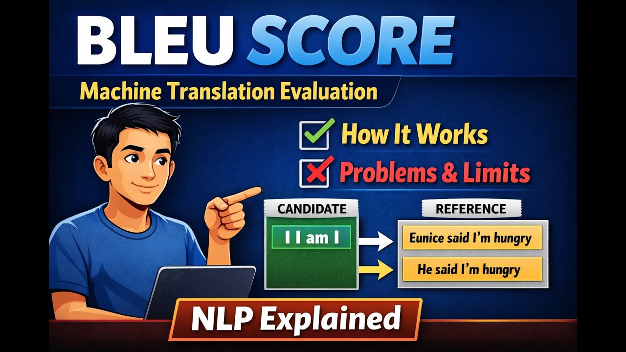 BLEU Score Explained Simply | Machine Translation Evaluation in NLP