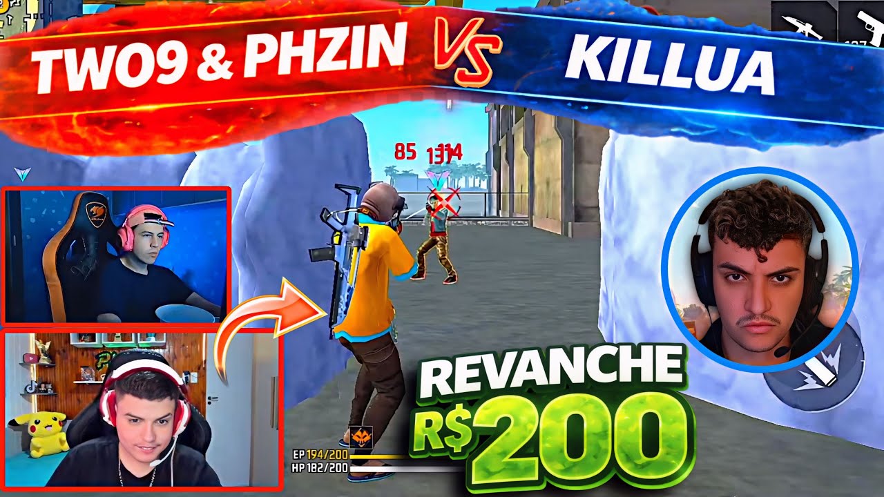 PHZIN DOMINOU A NOVA TÉCNICA DO CAPA? 😳 REVANCHE NO 2x2 APOSTADO — TWO9 vs KILLUA