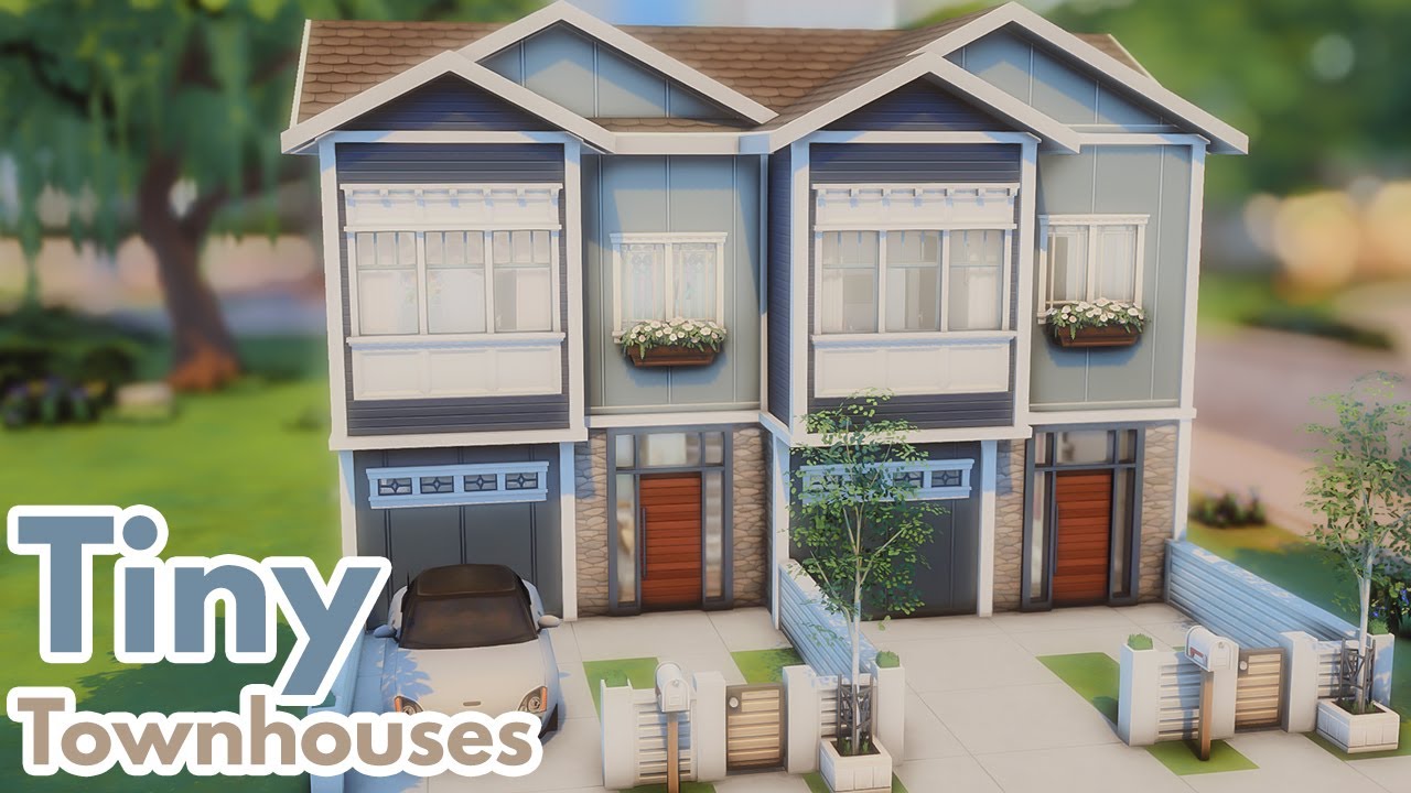 TINY TOWNHOUSES 🌻🤎✨ The Sims 4 Speed Build l No CC