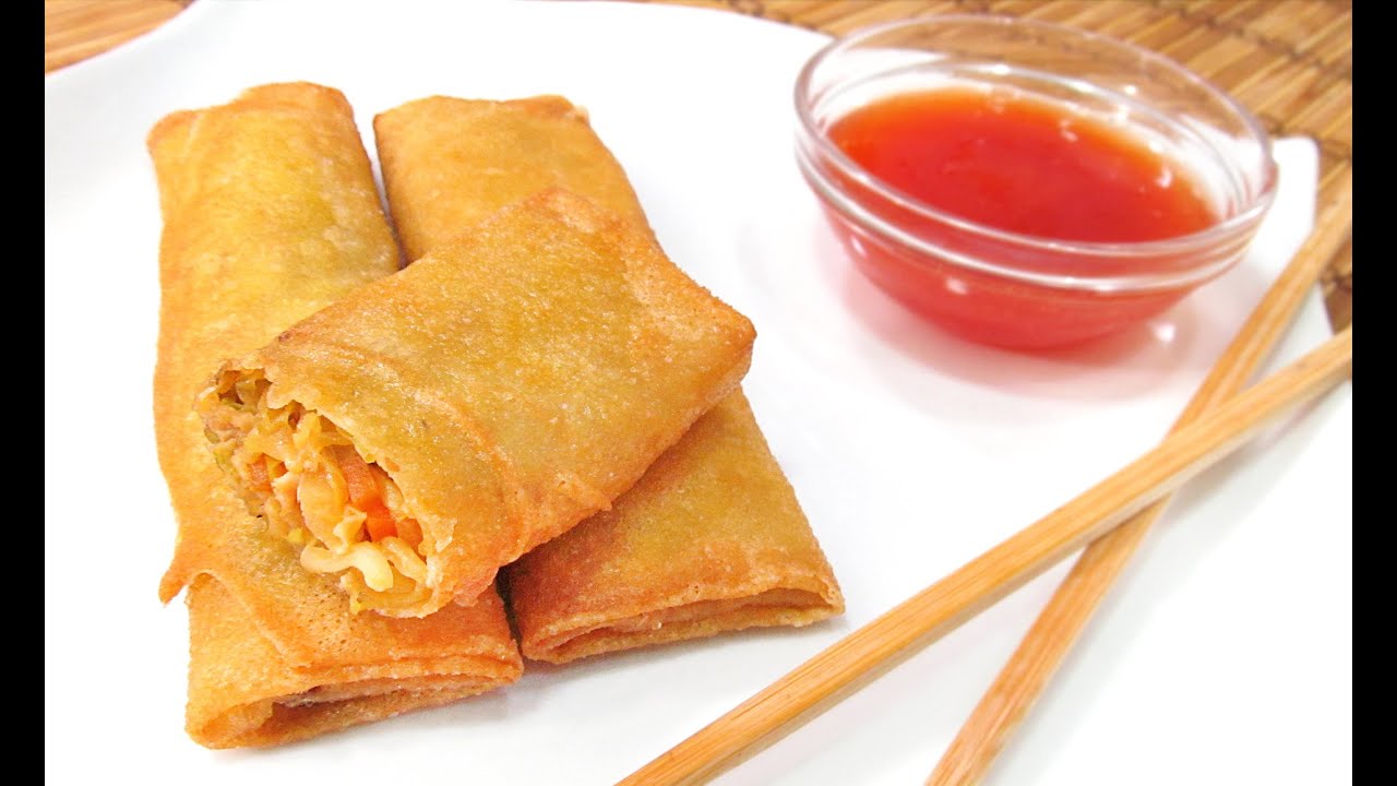 Rollitos de Primavera Chinos caseros con Carne y Verduras