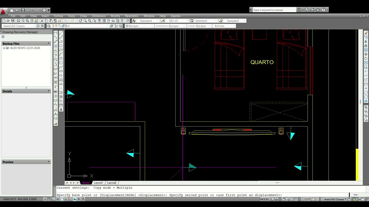 AutoCAD PROJETO DE  ILUMINAÇAO ELETRICO