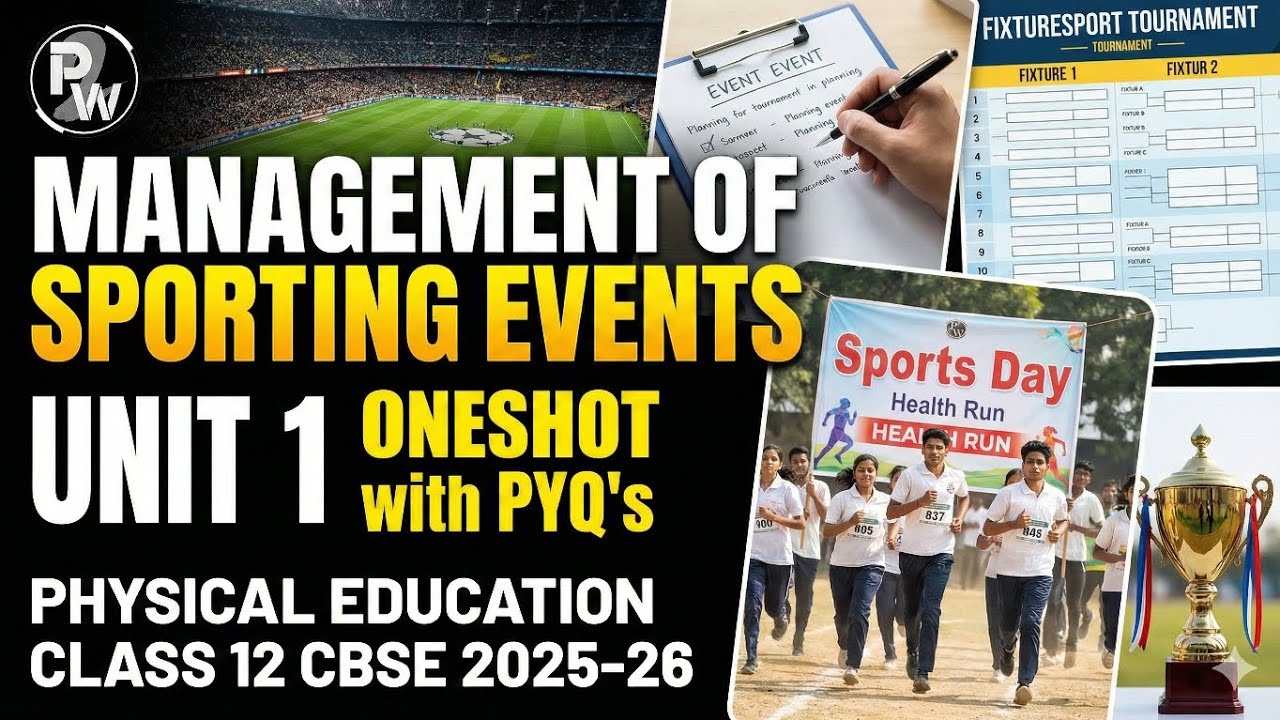 Management of Sporting Events Unit 1 Oneshot with PYQ's Physical Education Class 12 CBSE 2025-26